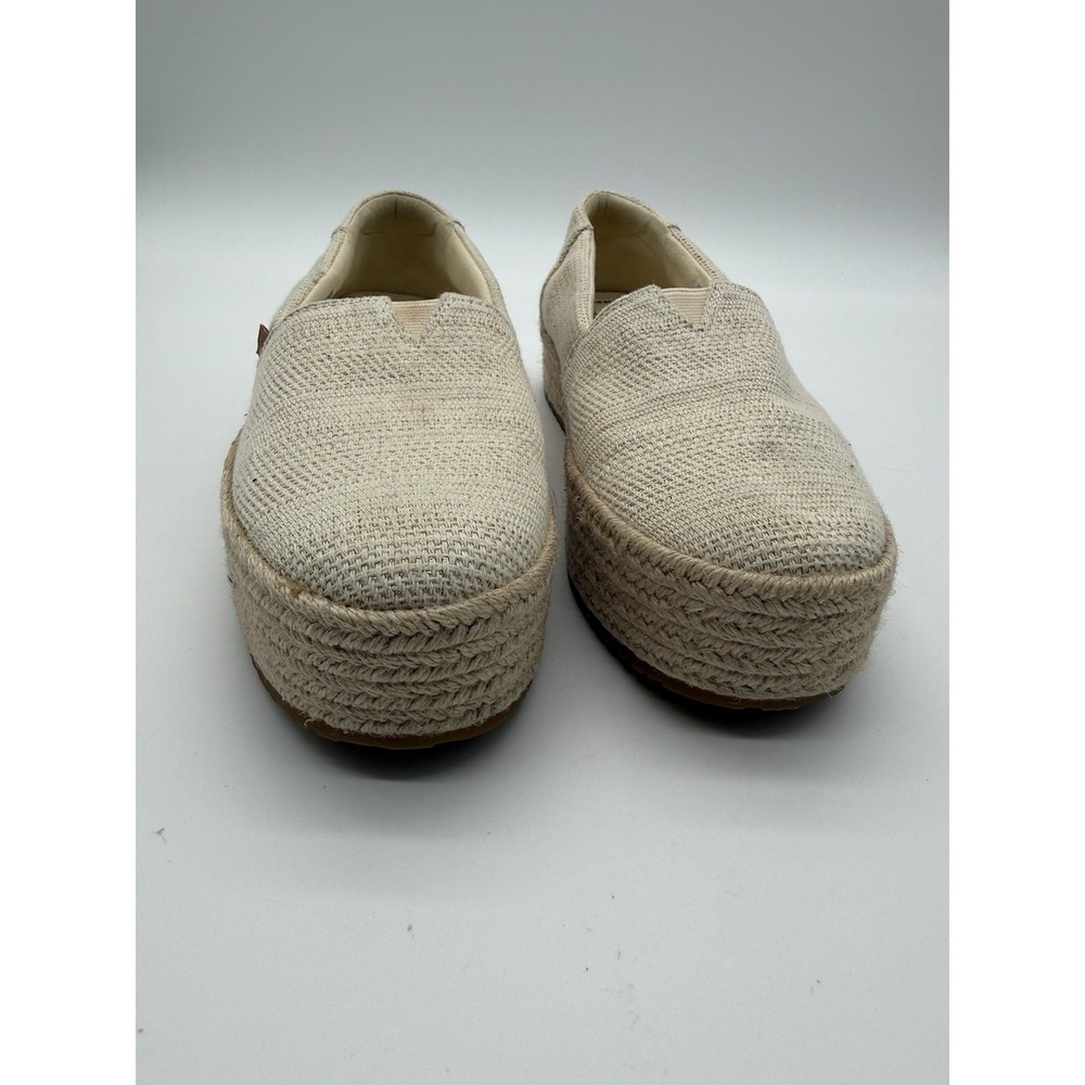Toms Ladies Woven Canvas Espadrille Wedge Sandals Size 8.5 - Picture 2 of 10
